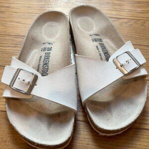 White, Single Strap Birkenstocks
